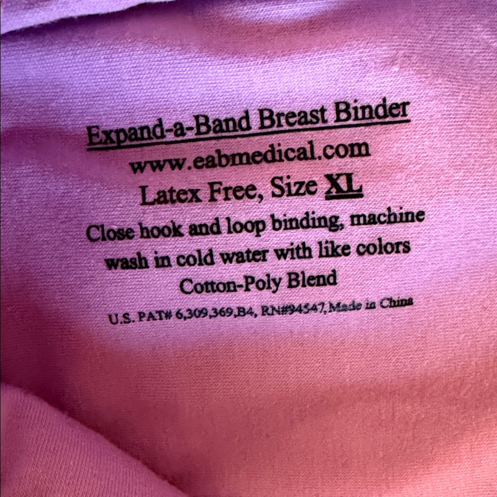 Expand-a-Band Breast Binder in Violet Floral XL - Picture 3 of 4